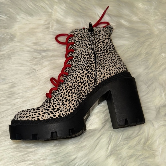Gianni Bini Ryedderr Cheetah Print Heeled Lug Sole Combat Boots- NWOB - Picture 4 of 12